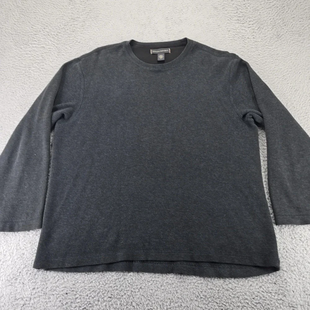 Banana Republic Shirt Mens XL‎ Gray Long Sleeve Crew Neck